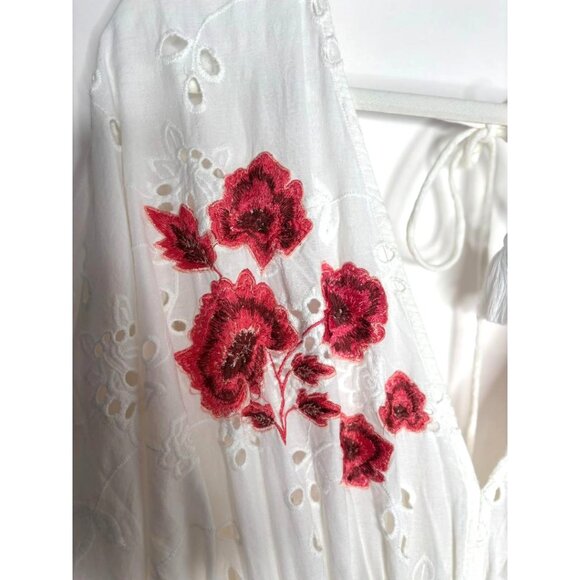 Anthropologie MISA Los Angeles Shadi Dress Medium Eyelet Embroidered Roses New - Picture 5 of 16